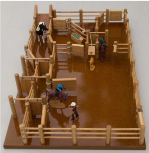 Wooden Rodeo Grounds Playset