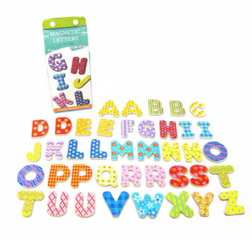 WOODEN MAGNETIC LETTERS IN MILK CARTON