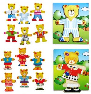 DRESS UP BEAR WOODEN PUZZLE COMBO