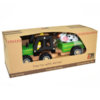 WOODEN TRACTOR WITH TRAILER AND FARM ANIMALS