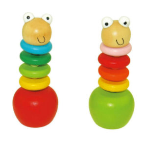 HAPPY WORM WOODEN PUSH UP PUPPET
