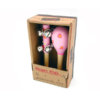 SMALL PINK HEARTS MARACA AND BELL STICK SET