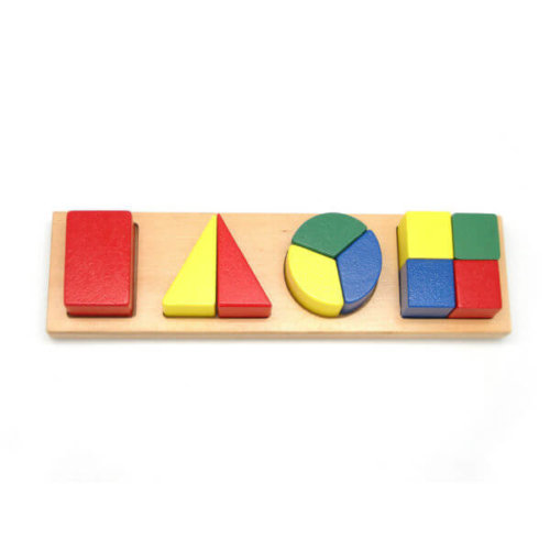 CHUNKY WOODEN SHAPE AND FRACTION PUZZLE