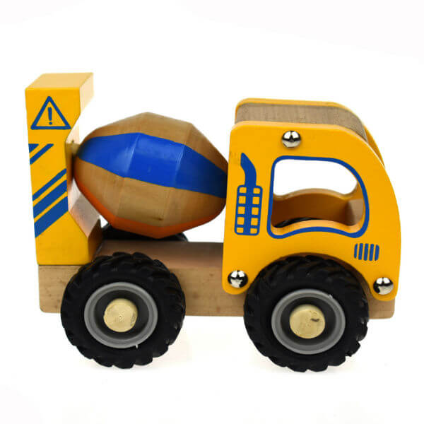 WOODEN CEMENT MIXER TRUCK WITH RUBBER WHEELS