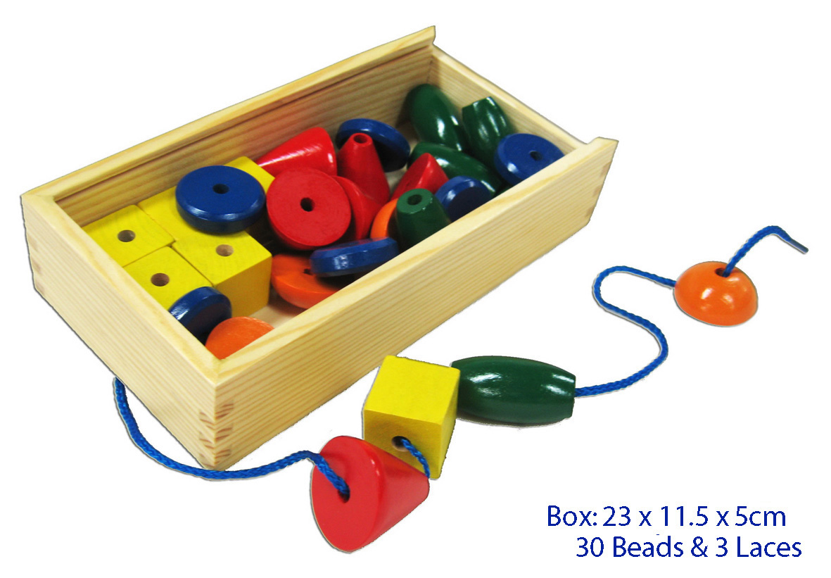 30 Pc Lacing Bead and 3 Pc Wood Set