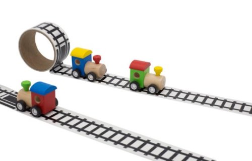 Wooden Train with rail tape