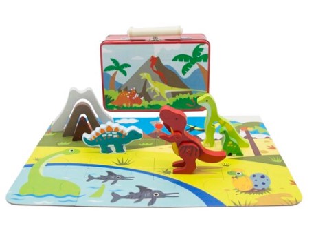 Dinosaur Playset in a tin case