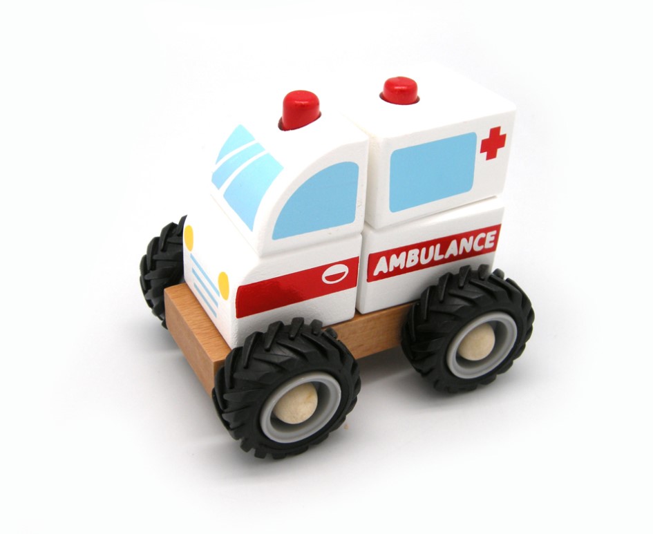 Block Ambulance with Rubber Wheels