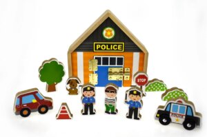 Metal Latch Police Playset