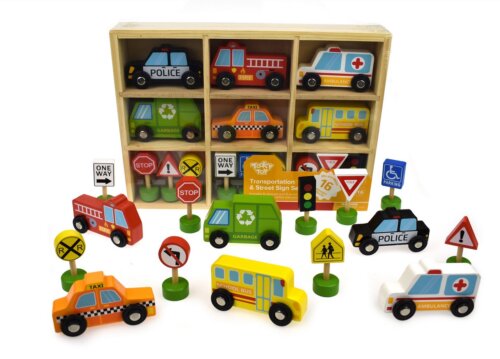 Wooden Vehicles with Signs