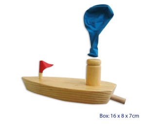Balloon Powered Wooden Boat