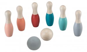 Wooden Coloured Bowling Set