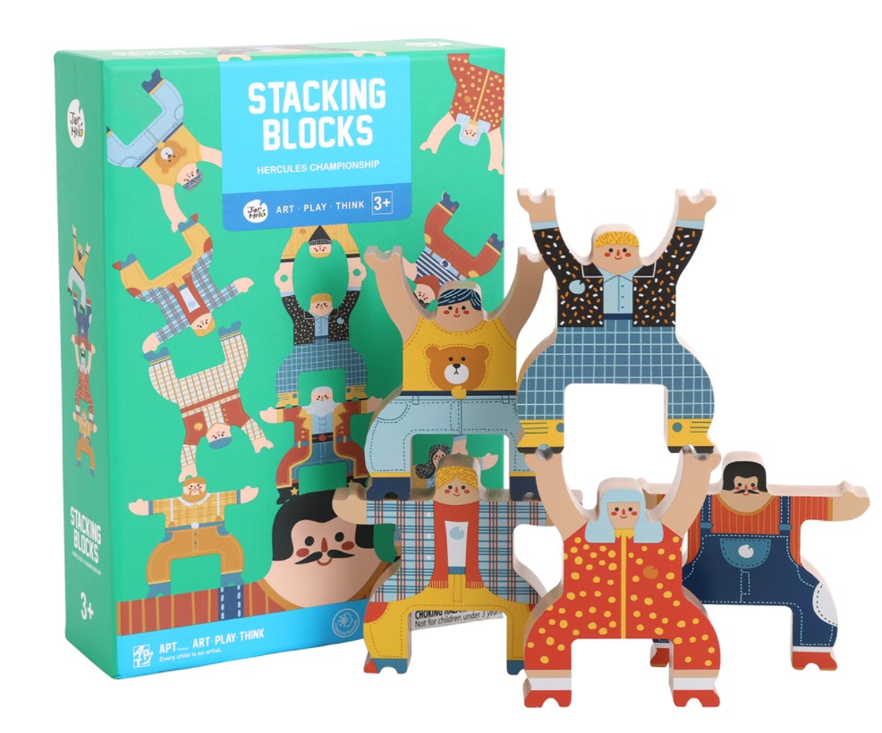 Wooden Balancing Acrobats Troupe Interlock Toy Gift for Kids TOYANDONA Hercules Stacking Blocks Game Boys & Girls Building Block Toy Educational Toy 