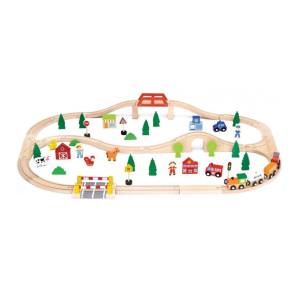 Grow and learn while building the 90 Piece Wooden Train Set!