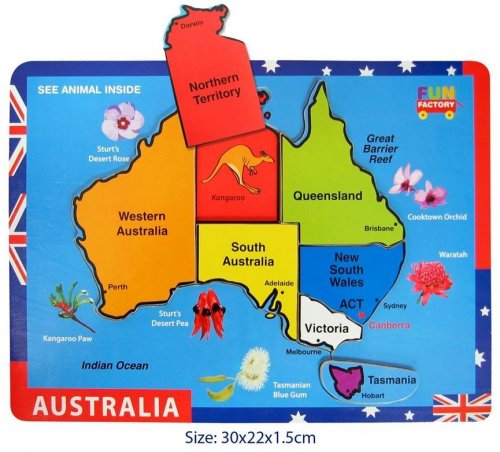 Australian Map Raised Puzzle