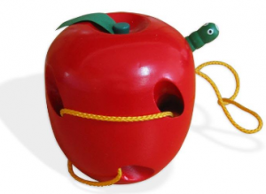 Lacing wooden apple