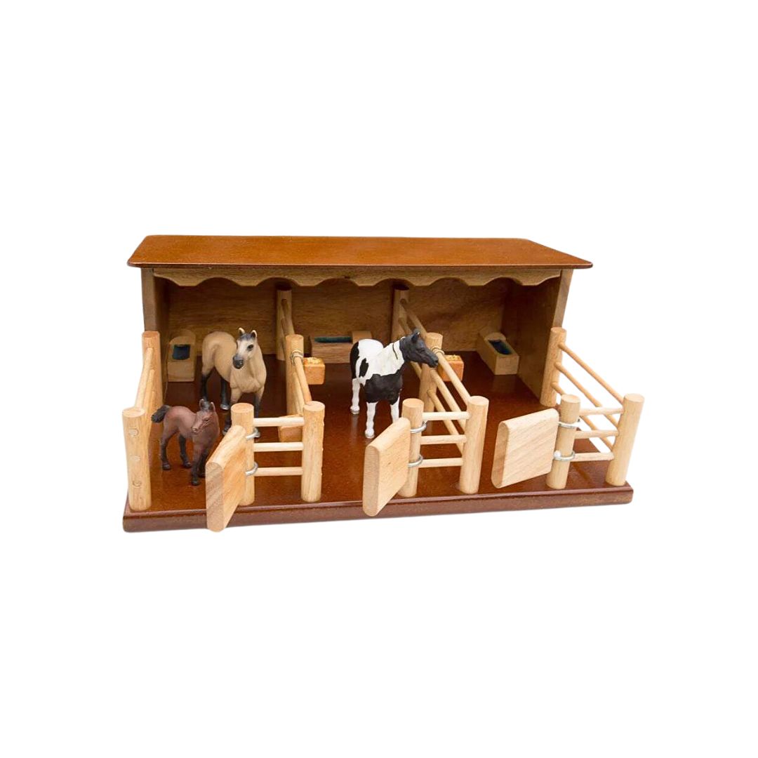 3 Horse Wooden Stables Playset 3 Horse Wooden Stables Playset