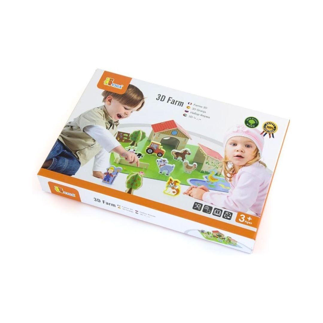 3D Wooden Farm Playset - 2