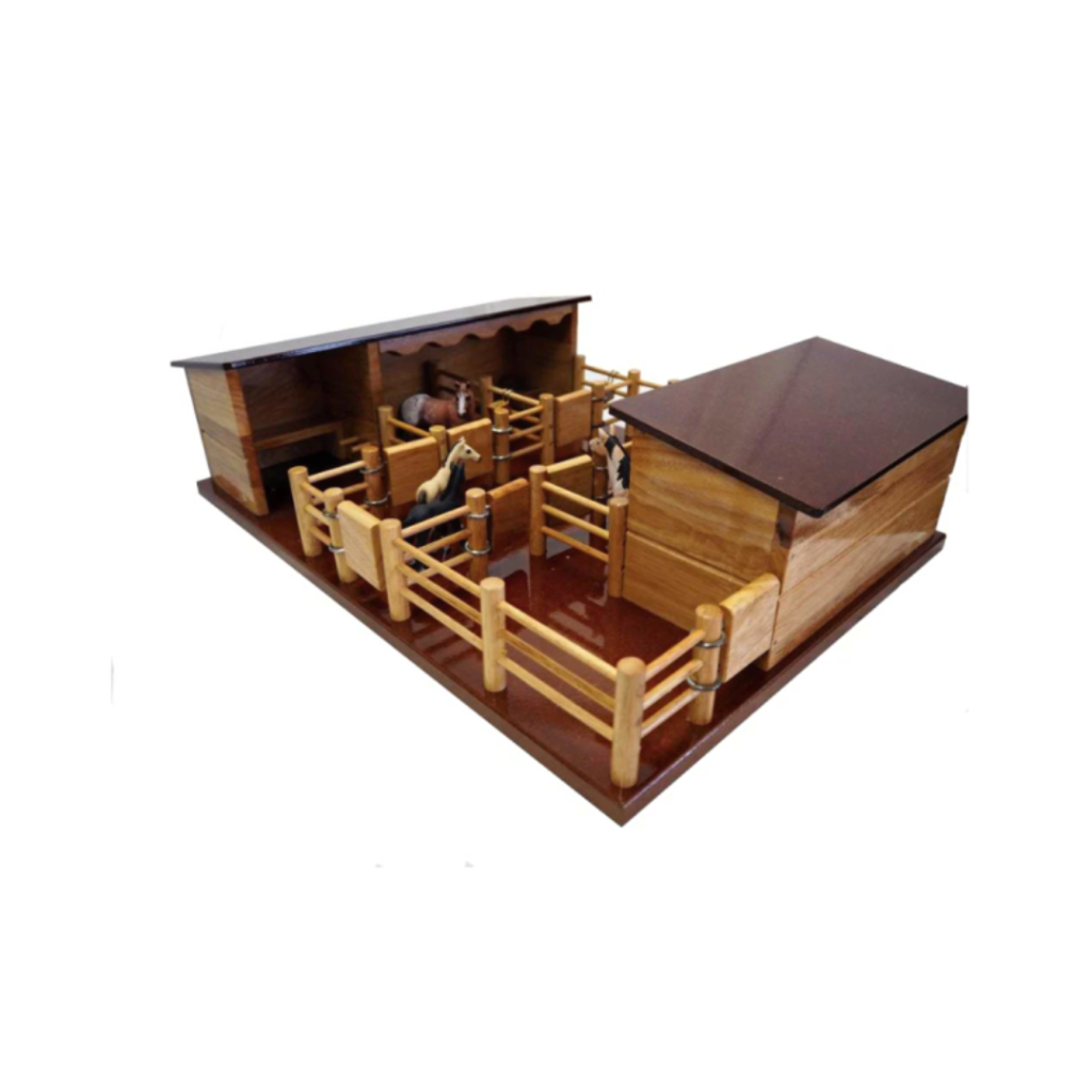 4 Horse Wooden Stables Playset