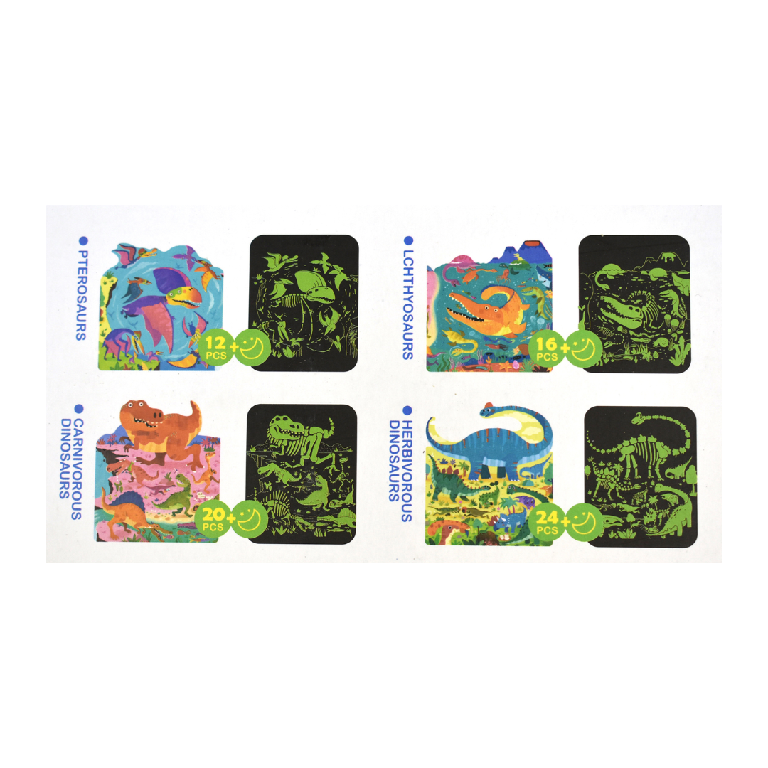 4 In 1 Glow in the Dark Dinosaurs Puzzles Pack - 2