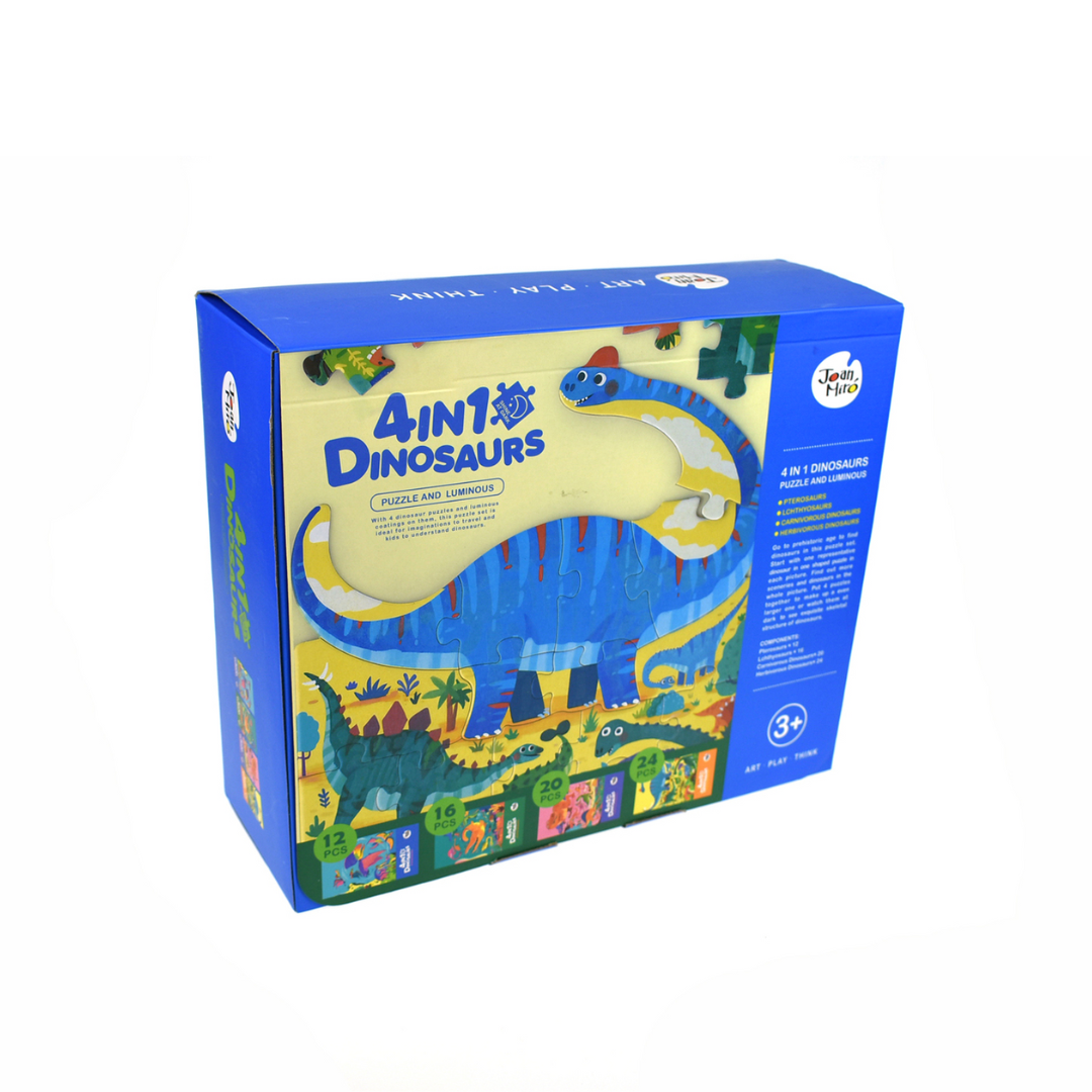 4 In 1 Glow in the Dark Dinosaurs Puzzles Pack - 3