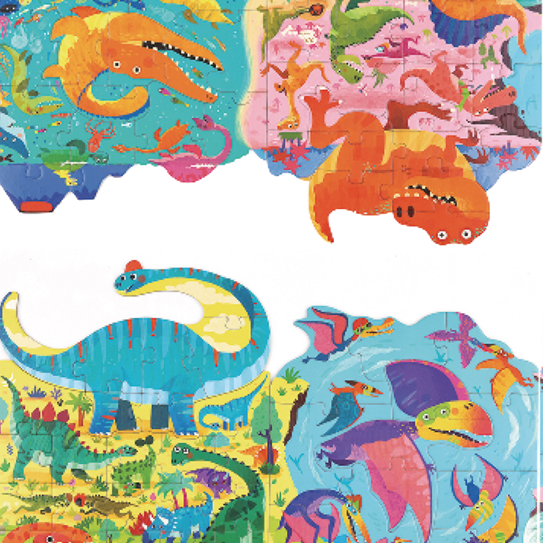 4 In 1 Glow in the Dark Dinosaurs Puzzles Pack - 4