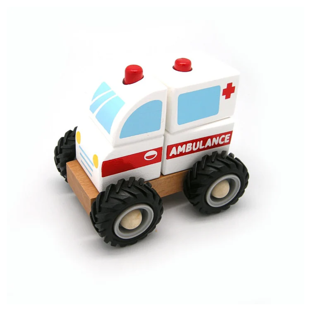 Block Ambulance with Rubber Wheels - 1