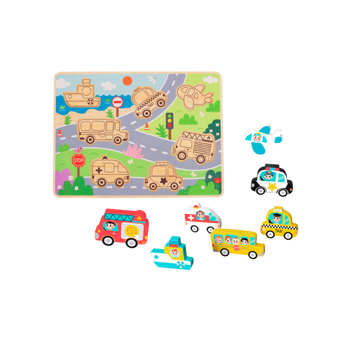 Chunky Wooden Transportation Puzzle - 2