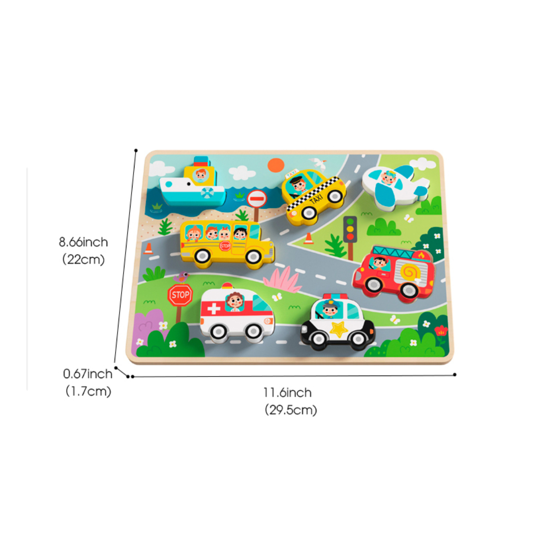 Chunky Wooden Transportation Puzzle - 3