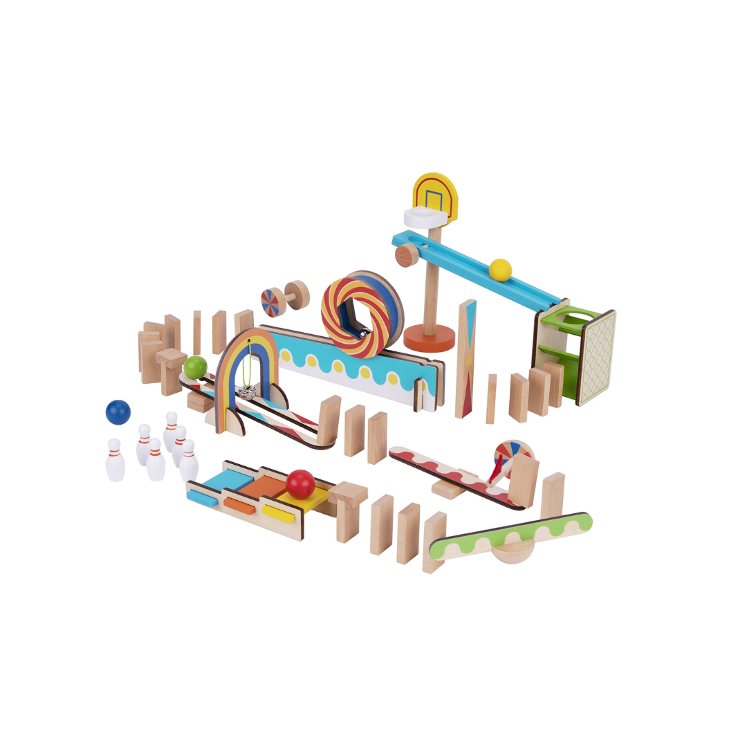 Domino-Run-Building-Set-1 Create the best track with our Domino Run Building Set!