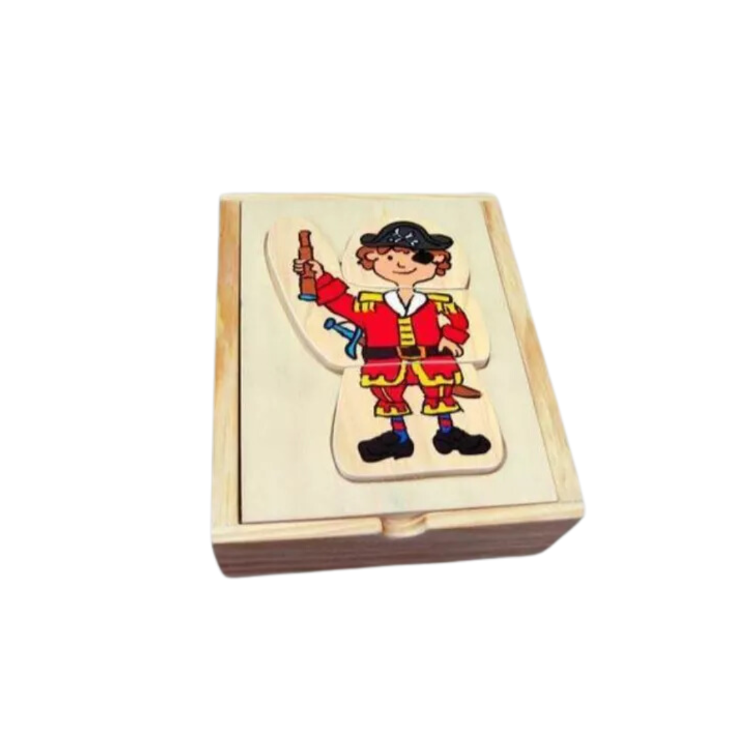 Dress Up Pirate Puzzle In Wooden Box - 1