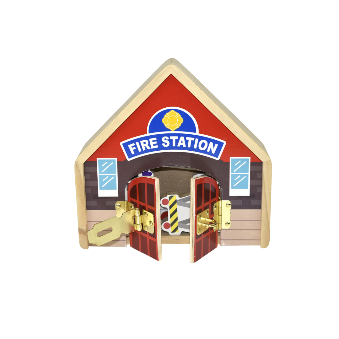 Fire Station Metal Latch Playset - 3