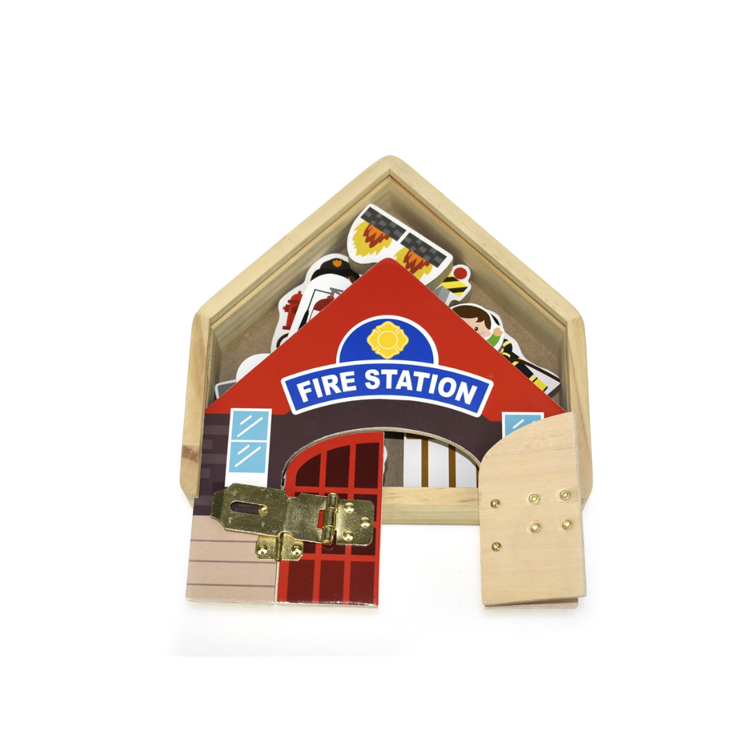 Fire Station Metal Latch Playset - 4