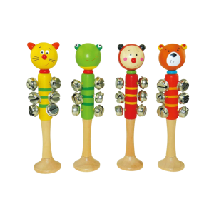 Happy Animals Wooden Bellstick