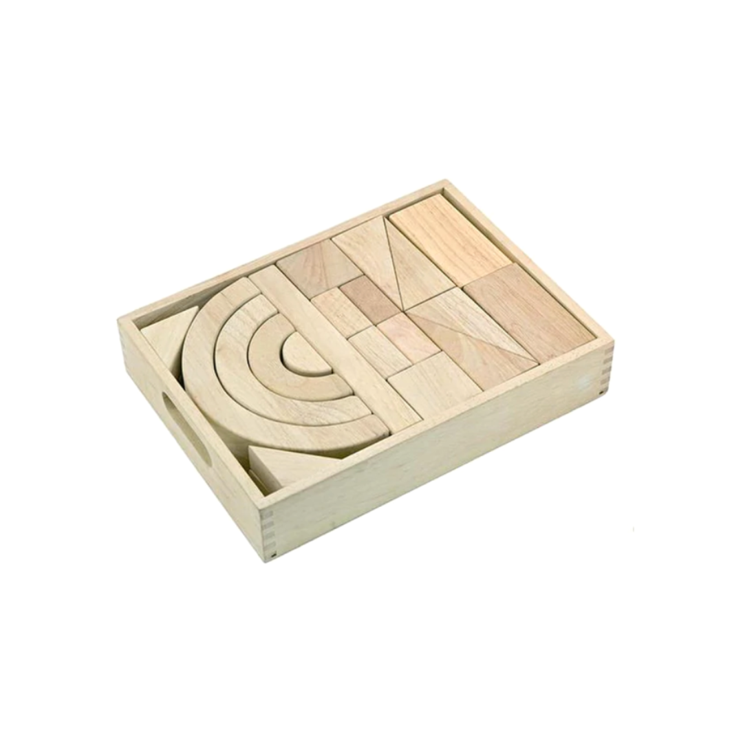 Jumbo Natural Wooden Blocks in Tray - 1