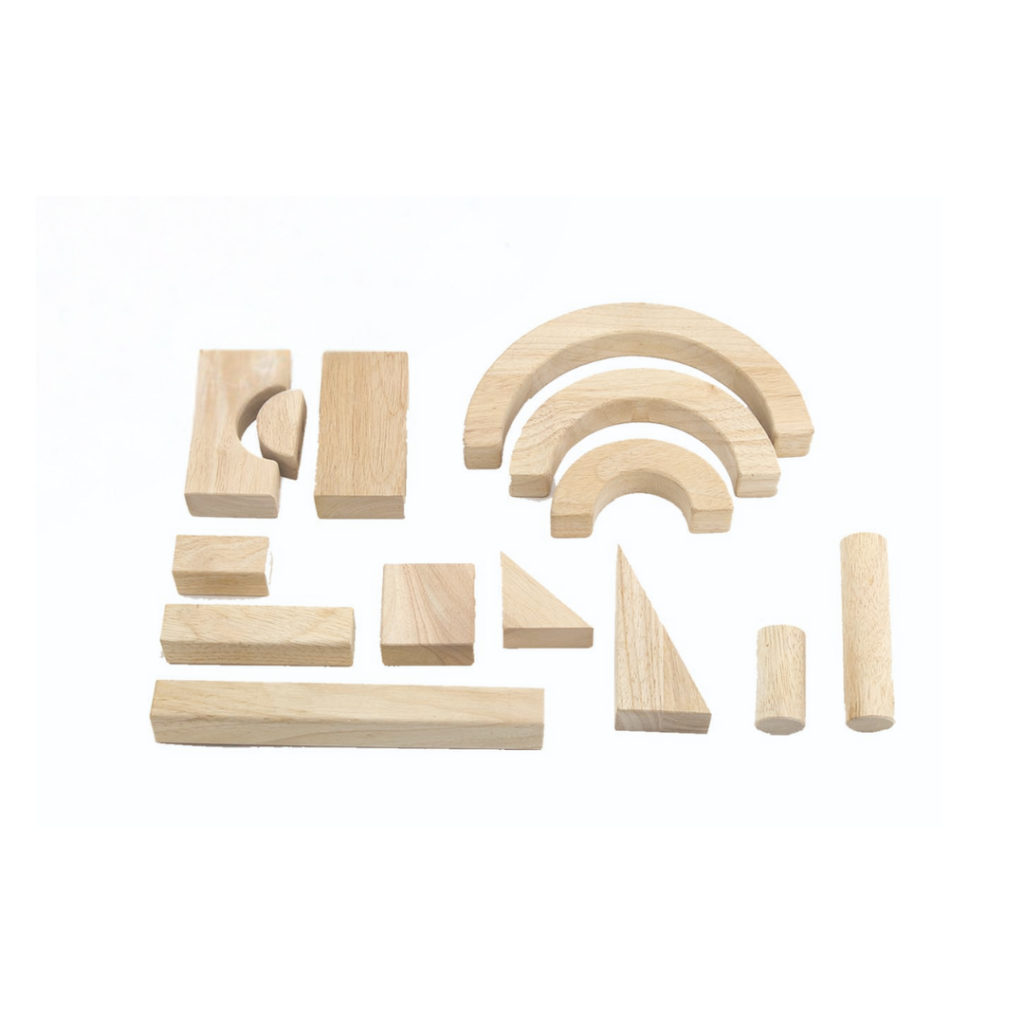 Jumbo Natural Wooden Blocks in Tray - I Love Wooden Toys