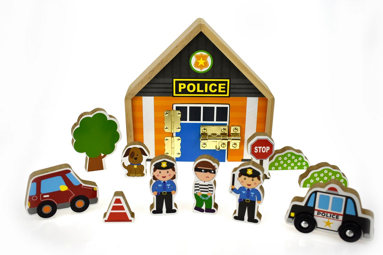 Metal-Latch-Police-Playset