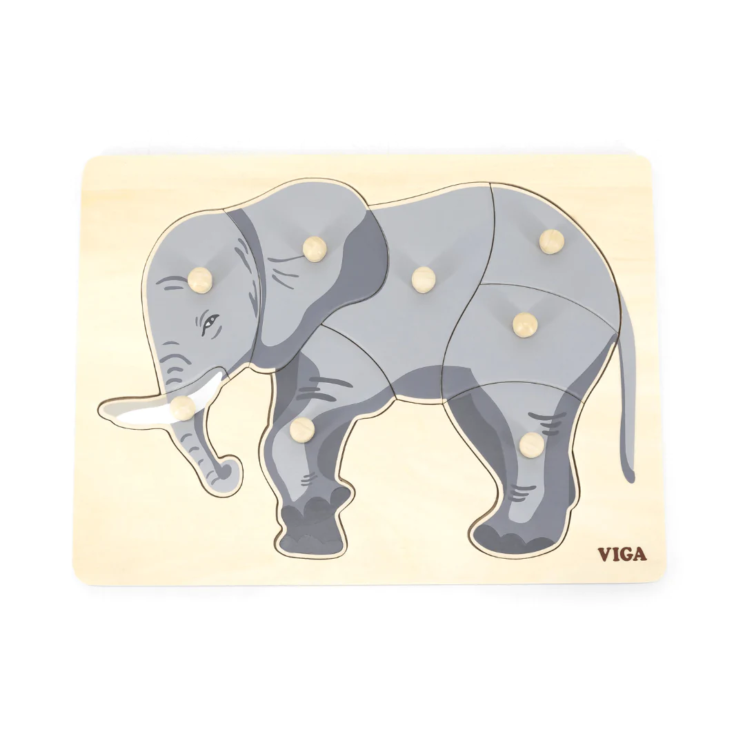 Montessori-Elephant-Peg-Puzzle Piece together this Montessori Elephant Peg Puzzle!