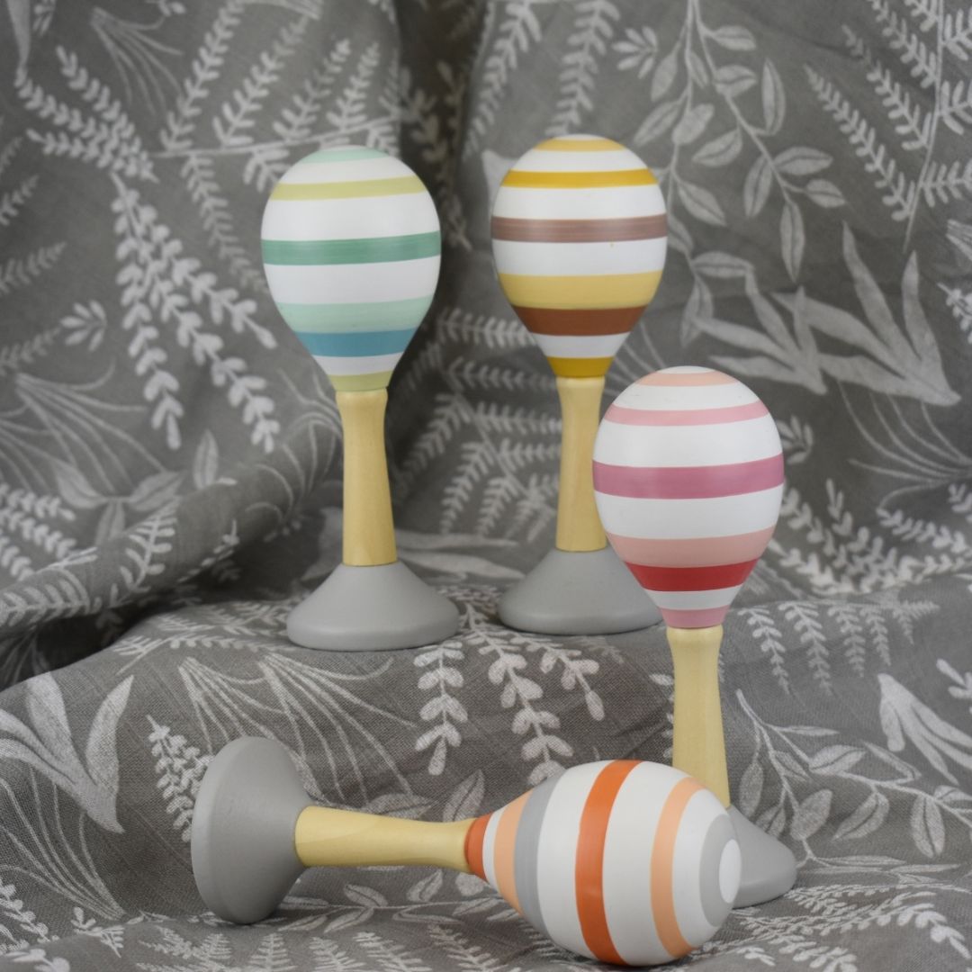 Pastel Wooden Maracas with Base - 2