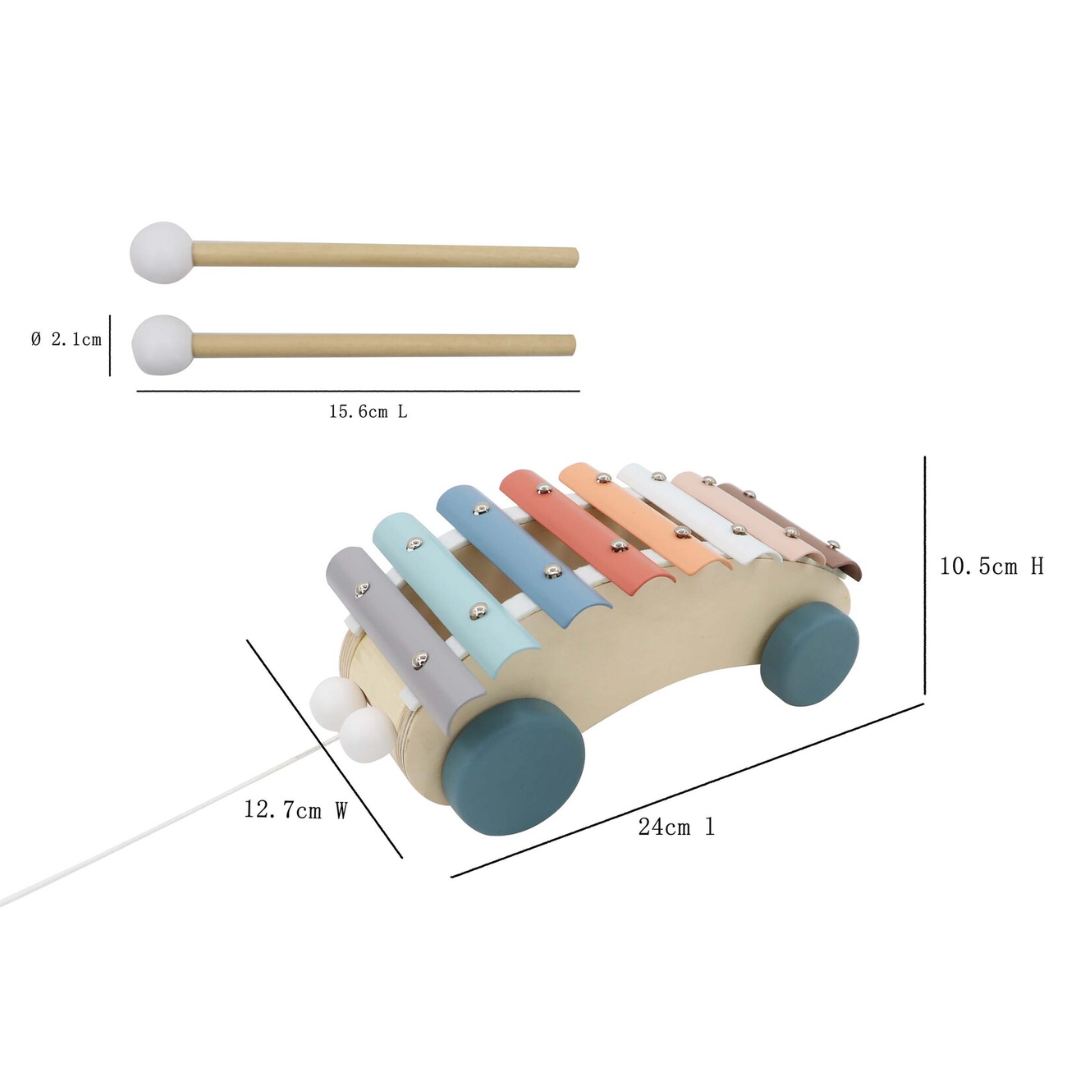 Pastel Wooden Pull-Along Xylophone - 4