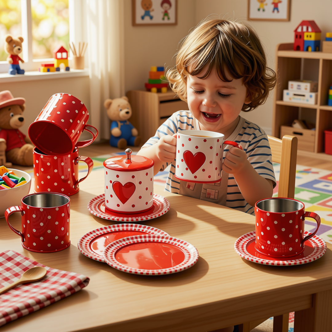 Red Heart Tea Set 12 Piece (1)