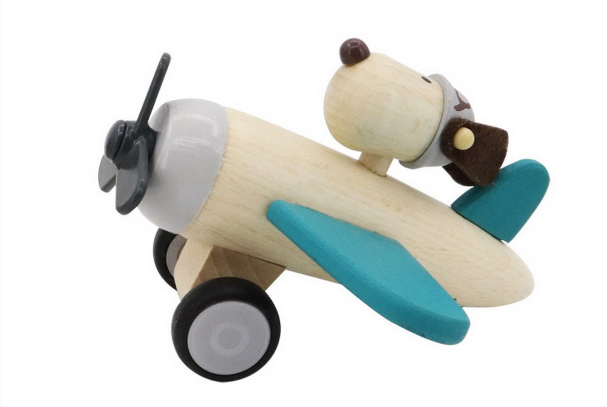 Retro-aeroplane-with-dog-green-1