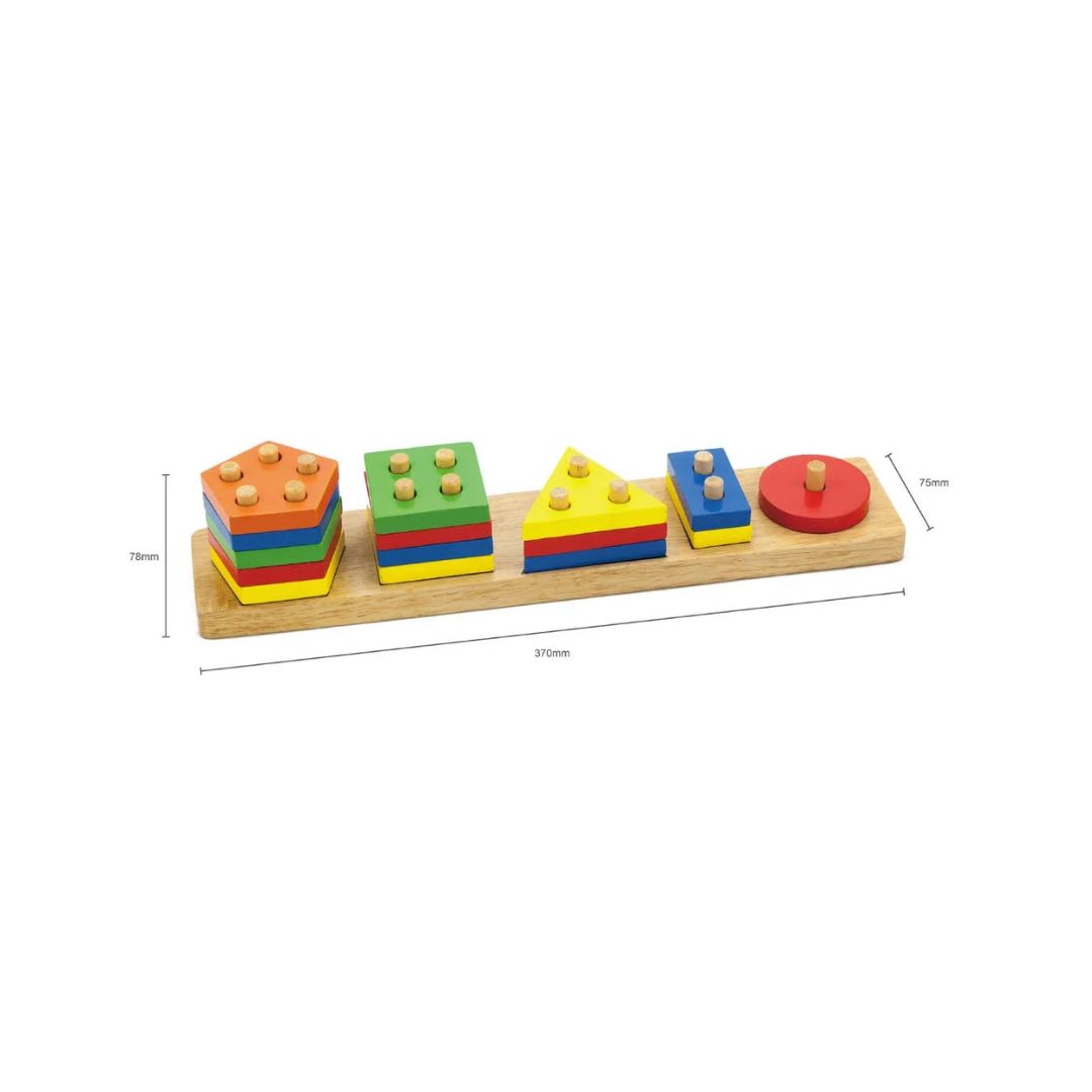 Wooden Geometric Shape Sorter - 3