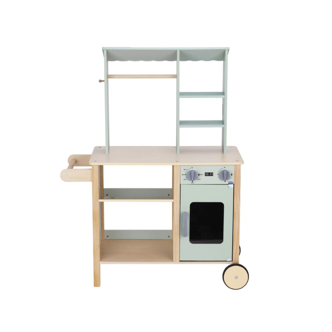 Wooden Grocery Store Stand on Wheels - 3