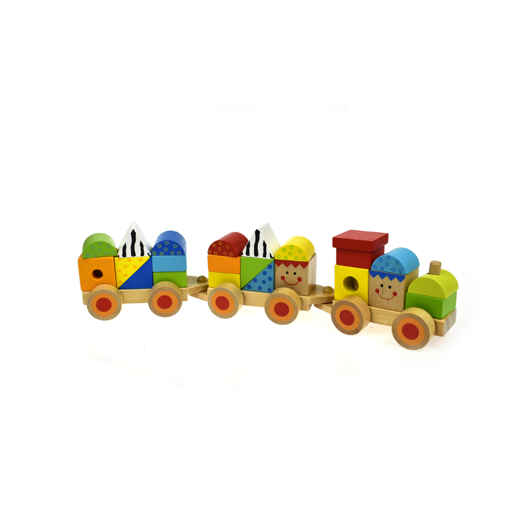 Wooden Train with Colourful Blocks - 1
