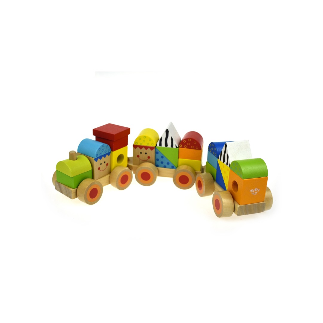Wooden Train with Colourful Blocks - 4