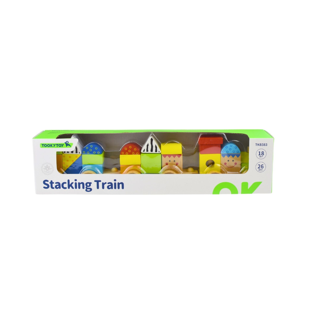 Wooden Train with Colourful Blocks - 6